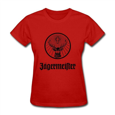 

Ronald  Richardson Womens Summer Fashion Cool Jagermeister Logo T-Shirt Tee Red