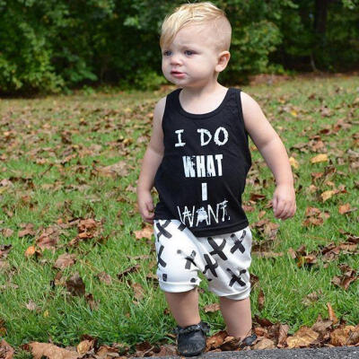 

Baby Kids Boys Tops T-shirt Vest Short pants 2pcs Outfits Set Clothes UK Stock
