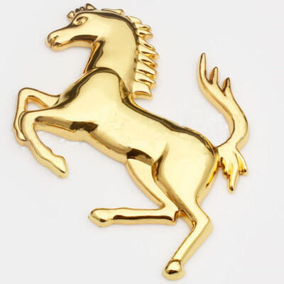 

Silver Gold Metal Stainless Ferrari Style Horse Badge Emblem 3D Metal Sticker