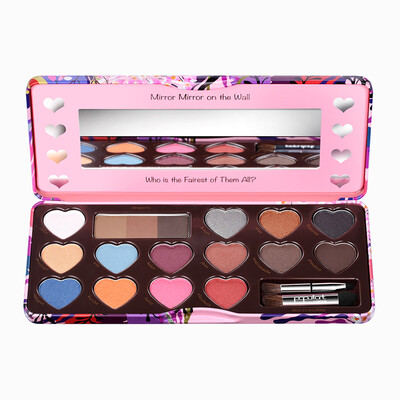 

Populart flower eye color plate full color color eye shadow eyebrow powder blush high light earth nude color peach color pearl light easy to color without floating powder