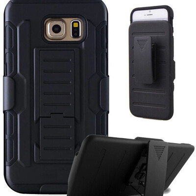 

Fivice Samsung S6 Edge Plus Case TPU armor anti-drop mobile phone outdoor bracket back clip PC shell phone case
