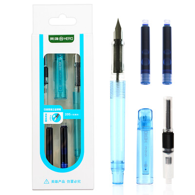 

Hero HERO 395 students with positive posture writing calligraphy pen ink bag set male models F tip