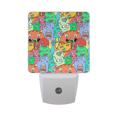

ALAZA LED Night Light With Smart Dusk To Dawn SensorRoses Penoy Floral Pattern Plug In Night Light