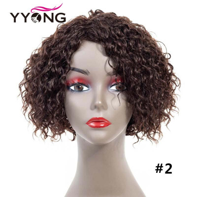

YYONG Deep Wave Natural Weave Short Wigs Brazilian Hair Wig Short Human Hair Wigs For Black Women Bob Wig