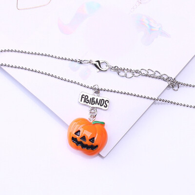 

Fashion jewelry Halloween pumpkin bat childrens necklace two-piece set Best Friends suit necklace