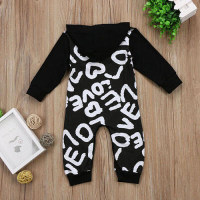 

Newborn Baby Boys Girls Hooded Cotton Romper Jumpsuit Bodysuit Clothes Outfits