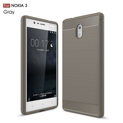 

Fivice Nokia 3 case Luxury brushed carbon fiber TPU soft shell