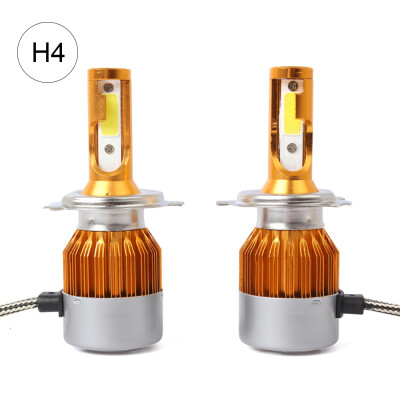 

C6 Universal Automobile Headlight Gold Modified Lamp Kit Car LED Conversion COB Bulbs Lamps 6500K White Light