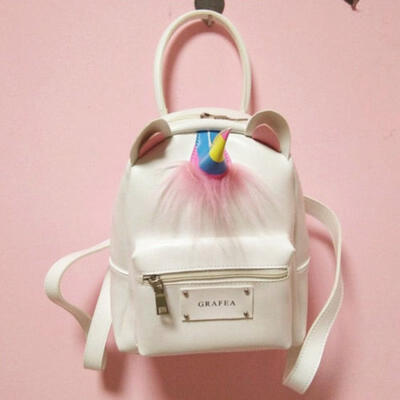 

Mini Backpack For Girls Cute Unicorn Shoulder Bag Women PU Leather Backpack 1pc
