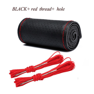 

car interior protection accessories Hand sewing Car Steering Wheel Cover Top Layer Leather with hole Cowhide Braid Needles Thread