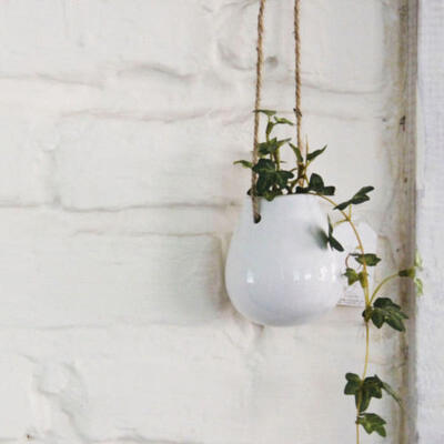 

Ceramic Plant Hanging Basket Planter Flower Pot Bulb Vase Home Decor Jute Rope