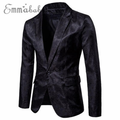 

Mens Fashion One Button Slim Fit Casual Business Suit Dress Blazer Coat Jacket