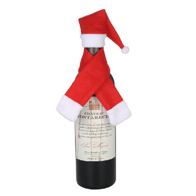 

Christmas Wine Bottle Cover Xmas Champagne Gift Wrap Clothes Christmas Party Decoration Ornaments--Dress
