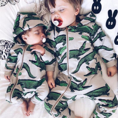 

Toddler Infant Baby Boy Crocodile Romper Hooded Bodysuit Jumpsuit Clothes Outfit