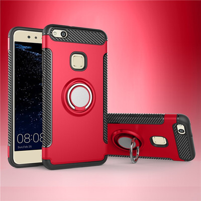 

Fivice Huawei P10 lite case PC metal ring shell magnetic car bracket TPU phone case