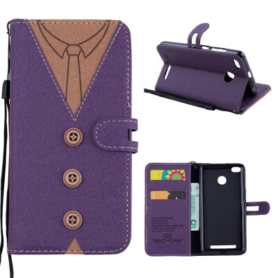 

MOONCASE Millet red rice 3S stitching embossed mens leather case - purple