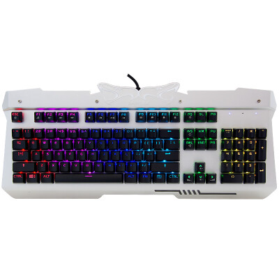 

Three giant SANGEE sku700 crystal green axis mechanical keyboard metal cover RGB backlight silver cover black keycap