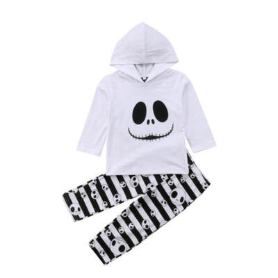 

UK Toddler Kids Baby Girl Cotton Hooded Top Stripe Leggings Pants Outfit Clothes