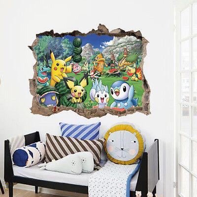 

Cartoon Pokemon Pikachu Wall Decal Vinyl Sticker Bedroom Mural Boys Nursery Art