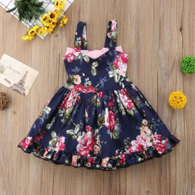

Kid Princess Baby Flower Girl Dress Cotton Bowknot Party Gown Bridesmaid Dresses