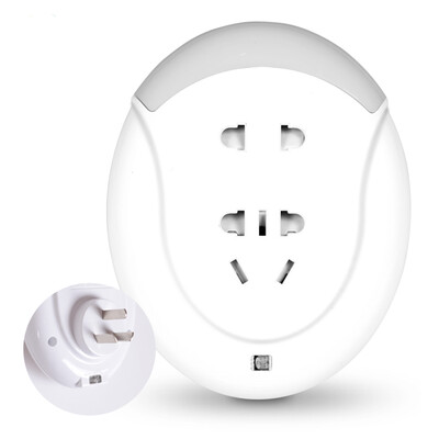 

Breeze kyfen QF-Y1C intelligent light control night light socket converter creative energy saving with protection door dual USB