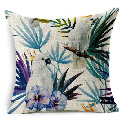 

UpperX Tree&Flower Birds flax Throw Pillow Case Cushion Cover Home Sofa Decorative 05