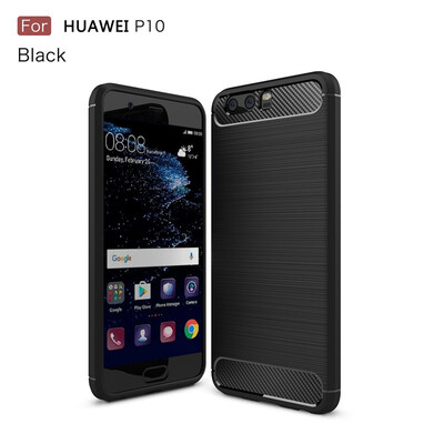 

Fivice Huawei P10 case Luxury brushed carbon fiber TPU soft shell