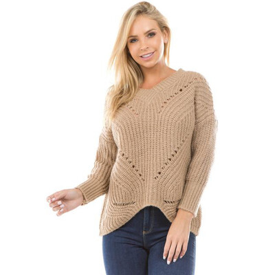 

Autumn fashion casual sweater womens loose fitting sweater