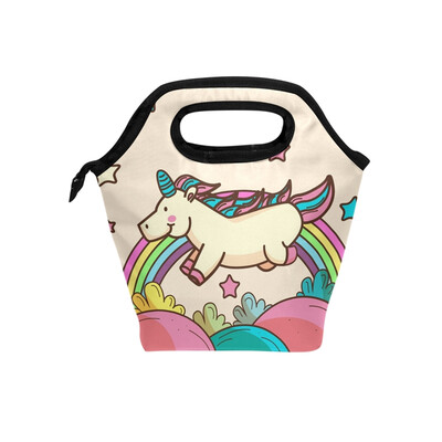 

Lunch Bag Tote Bag Rainbow Unicorn Travel Picnic Organizer Lunch Holder Handbags Lunch Bag Box for Office