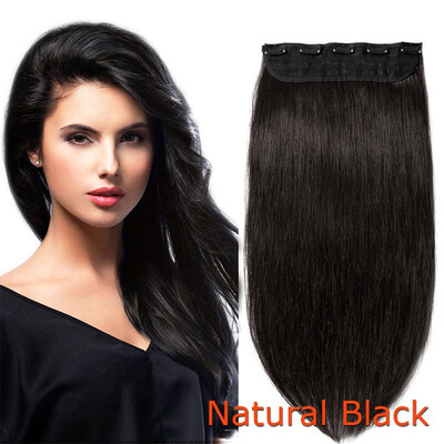 

16-24inch Human Hair 34 Full Head 1 Piece 5 Clips Long Thick Soft Silky Straight for Women Beauty