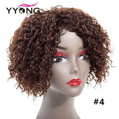 

YYONG Deep Wave Natural Weave Short Wigs Brazilian Hair Wig Short Human Hair Wigs For Black Women Bob Wig
