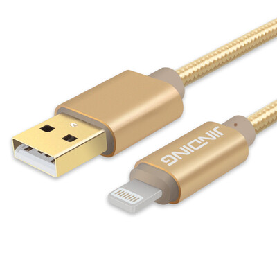

JINDING JD-P025 кабель для iphone6s для Apple, 5-литровая зарядная линия для нейлона 6 плюс линия передачи USB ipad4 быстрая зарядка (1,5 м золота)
