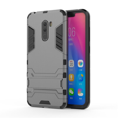 

Fecoprior TPU PC Case For Xiaomi Mi Pocophone F1 Poco Phone Back Cover Stand Armor Shield Celulars Fundas Coque