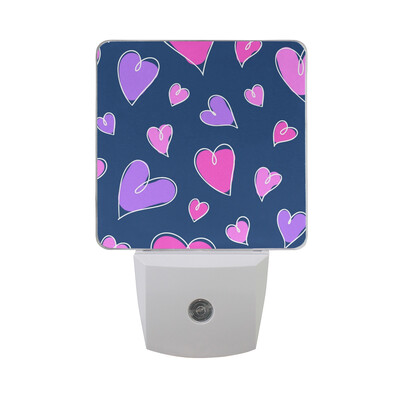 

ALAZA Valentines Day LED Night Light With Smart Dusk To Dawn SensorWallpaper Valentine With Heart Plug In Night Light