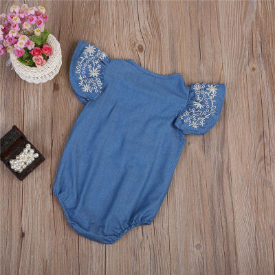 

Hot Newborn Baby Girl Kid Denim Romper Jumpsuit Bodysuit Outfit Sunsuit Clothes