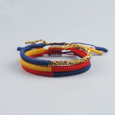 

3pcs Multi Color Tibetan Buddhist Tibetan Good Luck Charm Bracelets Bangles For Women Men Handmade Rope Knots Bracelet