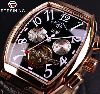 

Forsining Date Month Display Rose Gold Case Mens Watches Top Brand Luxury Automatic Watch Montre Homme Clock Men Casual Watch