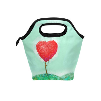 

Lunch Bag Tote Bag Loving Heart Tree Travel Picnic Organizer Lunch Holder Handbags Lunch Bag Box for Office