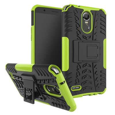 

Fivice LG Stylus 3 2017 Case TPU anti-fall tire pattern back clip bracket phone case