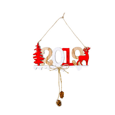 

UpperX Christmas New Year Alphabet House Plate Christmas Hollow Decoration Door Hanging Pendant Christmas Ornaments Wooden Hanging