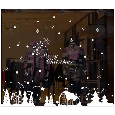 

UpperX Christmas Removable Ball Vinyl Home Window Stickers PVC Sticker Decor 60x90cm White Igloo