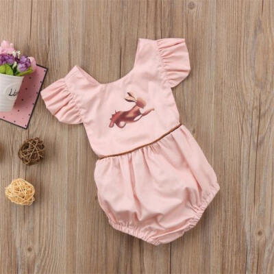 

Newborn Kids Baby Girl Pink Animal Romper Jumpsuit Bodysuit Pants Outfit Clothes