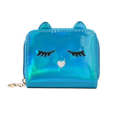 

Leather Card Holder Coin Purse Clutch Bag Hologram Laser Wallet Metallic Color