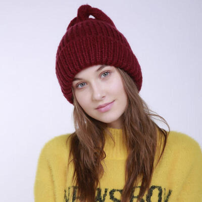 

AU Fashion Ladies Womens Winter Knitted Beanie Ski Hat Faux Fur Bobble Pom