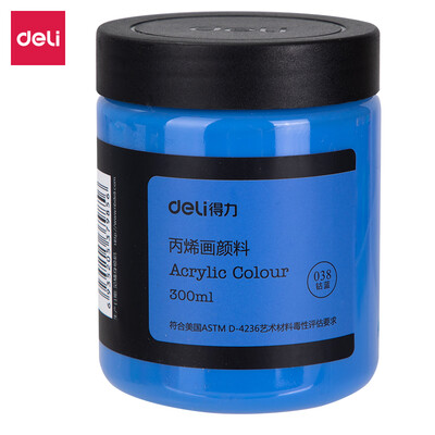 

Deli deli 300ml art painting acrylic paint hand-painted wall painting acrylic paint large bottle outdoor painted textile pigment 73875 cobalt blue