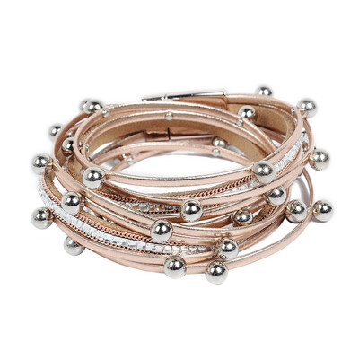 

New fashion 3 Color Fashion Multiple Layers Charm Bracelet For Women Vintage Leather Bracelets & Bangle Femme Party Jewelry Wholes