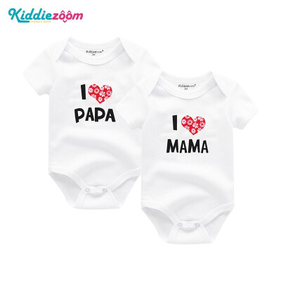 

Kiddiezoom 2PCSLot I Love PaPa MaMa Baby Boys Clothes 100Cotton Babywear Bodysuits Baby Girls Clothes Newborn Short Sleeve