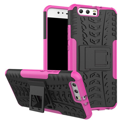 

Fivice Huawei P10 Plus Case TPU anti-fall tire pattern back clip bracket phone case