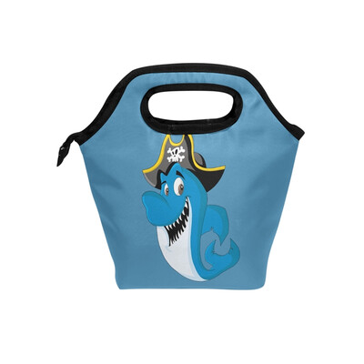 

Lunch Tote Bag Cap Shark 1 Travel Picnic Insulated Lunch Handbags Portable Zipper Lunch Bag Box