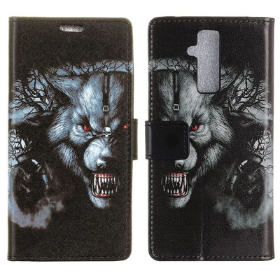 

MOONCASE Alcatel 7 Painted Leather Case - Black Wolf